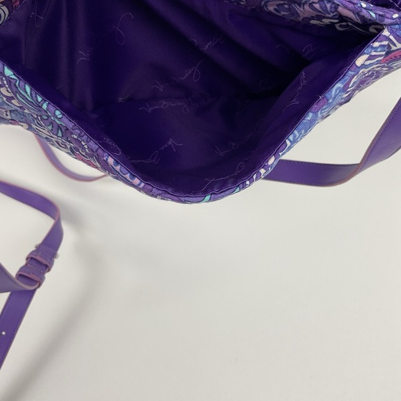 Vera‎ Bradley Crossbody Saddle Bag Purple Floral Medallion Boho Festival Y2K - Picture 4 of 8